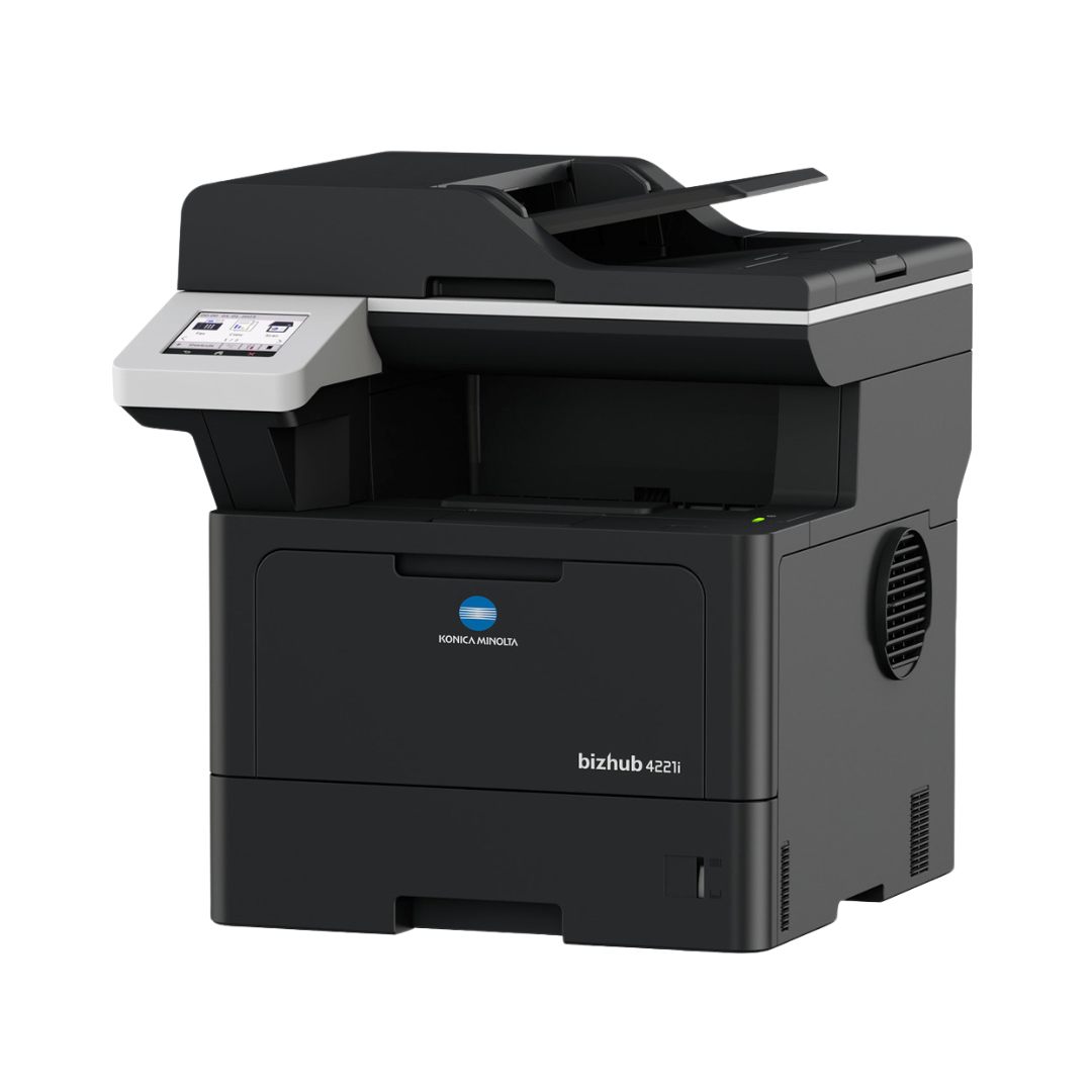`Konica Minolta 4221i black and white A4 multifunction printer`