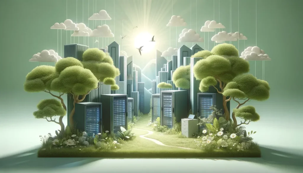 A 3d rendering of a city surrounded by trees and buildings.