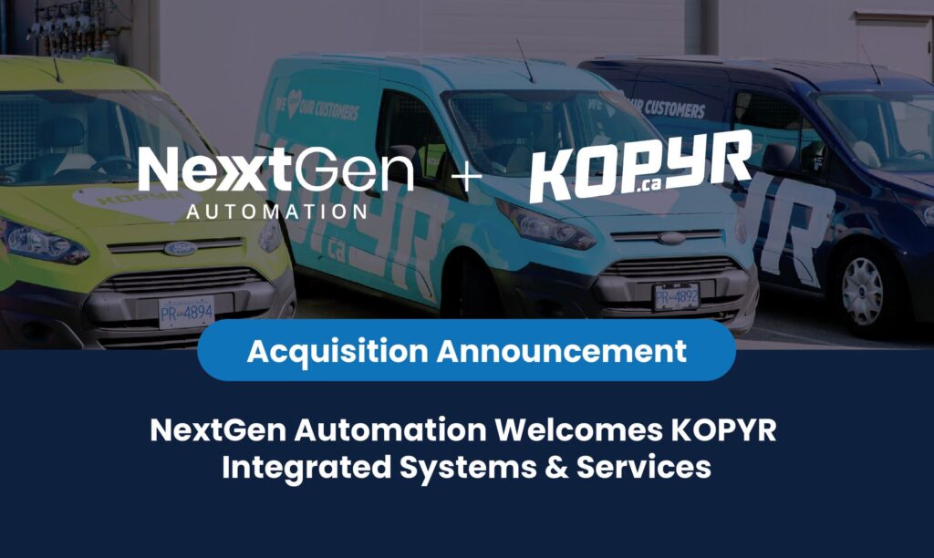 NextGen Automation and KOPYR Integrated Systems & Services announcement graphic